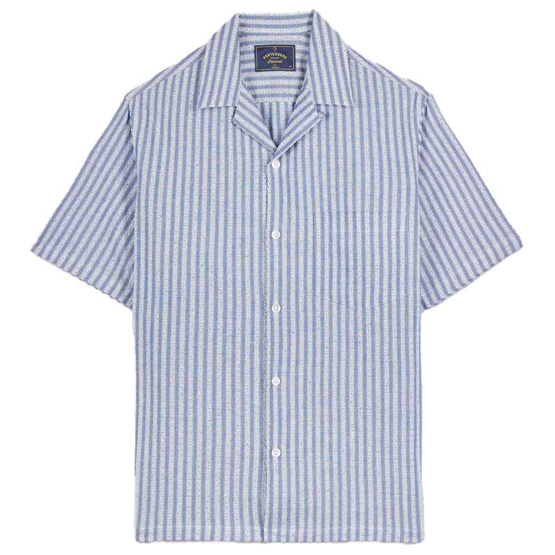 Portuguese Flannel Jacquard Chambray Shirt