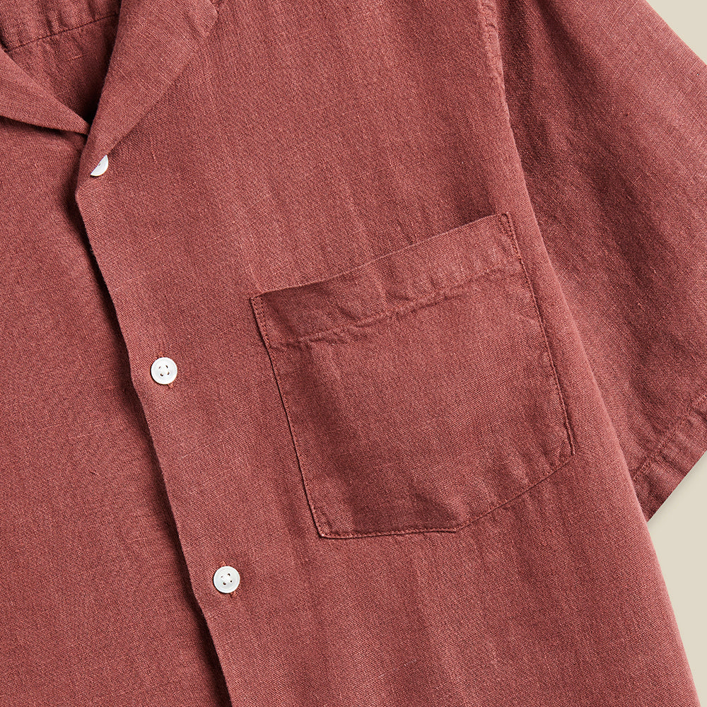 Portuguese Flannel Linen Camp Collar Shirt