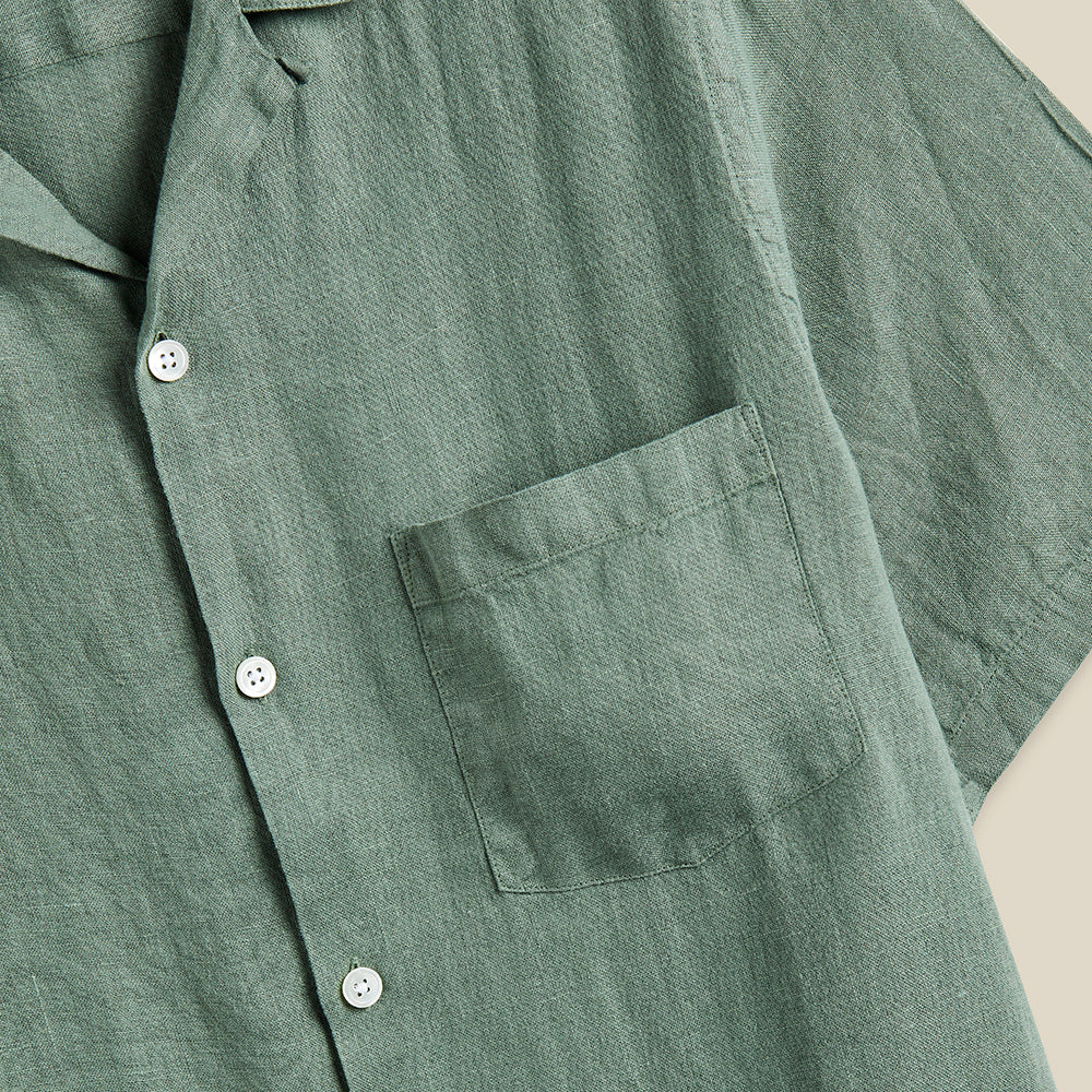 Portuguese Flannel Linen Camp Collar Shirt