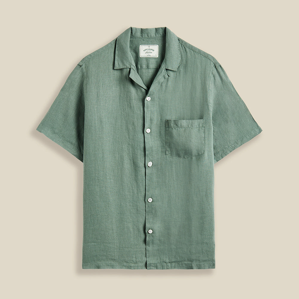 Portuguese Flannel Linen Camp Collar Shirt