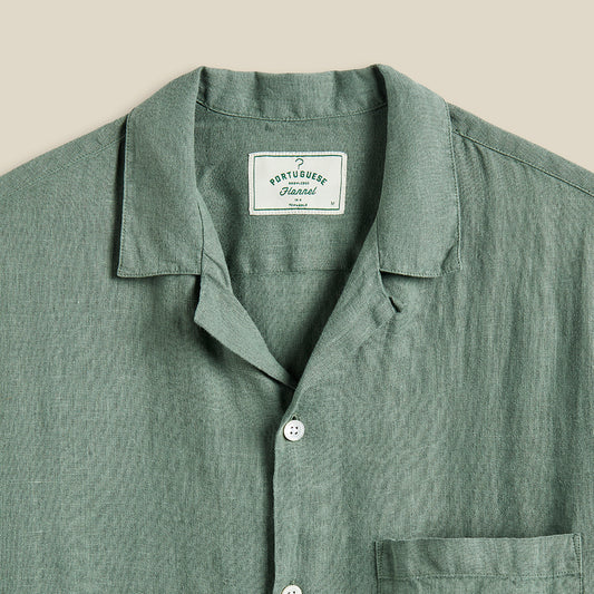 Portuguese Flannel Linen Camp Collar Shirt