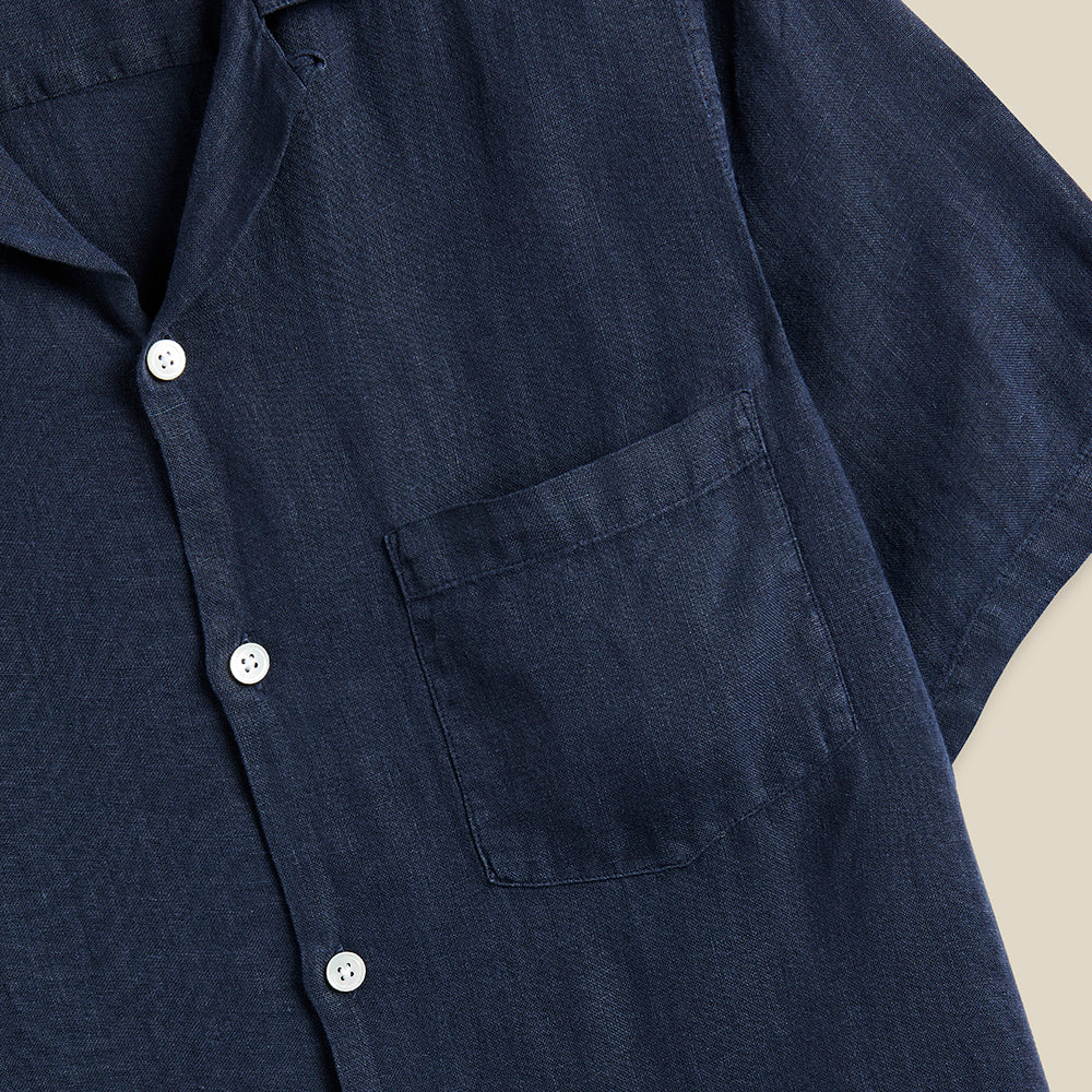 Portuguese Flannel Linen Camp Collar Shirt