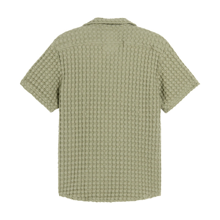 OAS Dusty Green Cuba Waffle Shirt