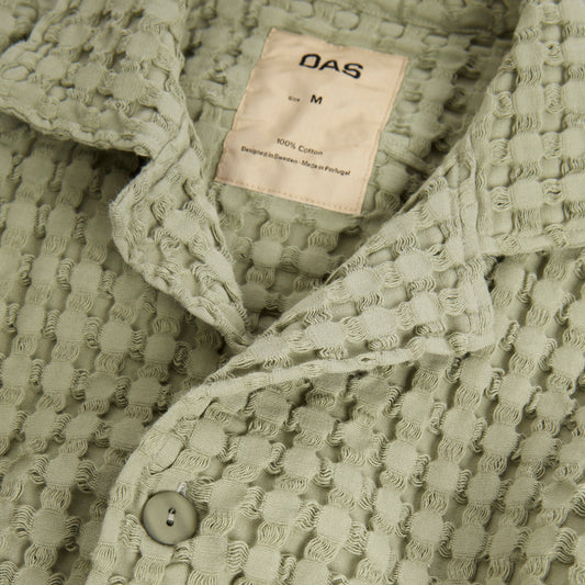 OAS Dusty Green Cuba Waffle Shirt