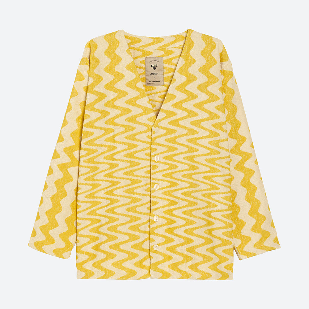 OAS Wiggle Straw Terry Cardigan