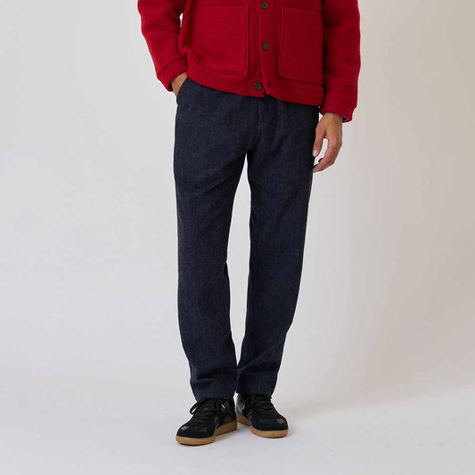 Universal Works Indigo Brushed Denim Military Chino
