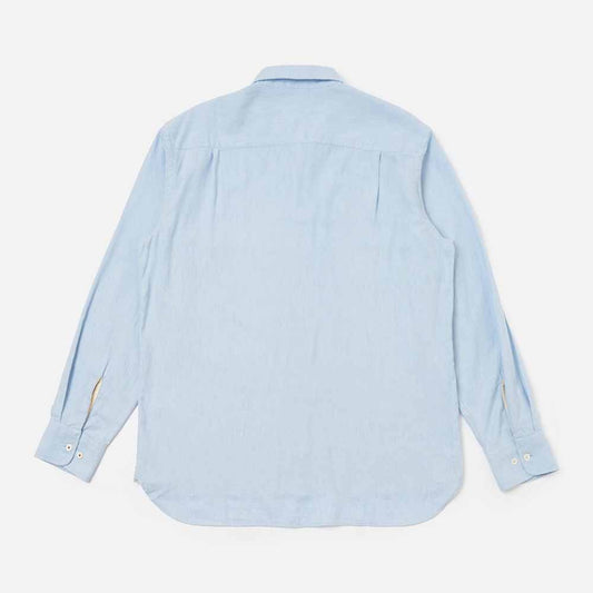 Universal Works Blue Brushed Marl Twill Square Pocket Shirt