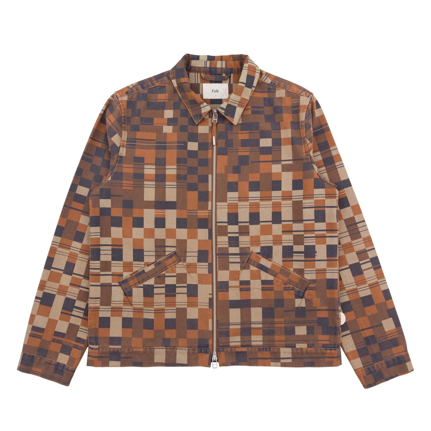Folk Signal Warp Checkerboard Blouson