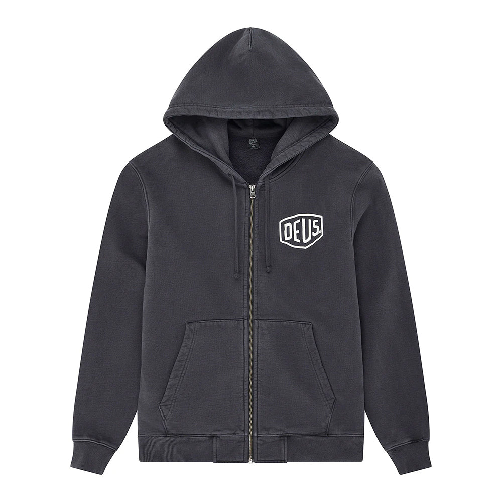 Deus Ex Machina Shield Garment Dyed Zip Hoodie