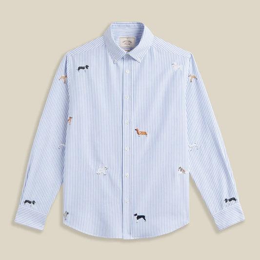 Portuguese Flannel Oxford Embroidery Dogs Shirt