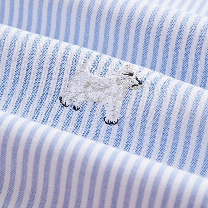 Portuguese Flannel Oxford Embroidery Dogs Shirt