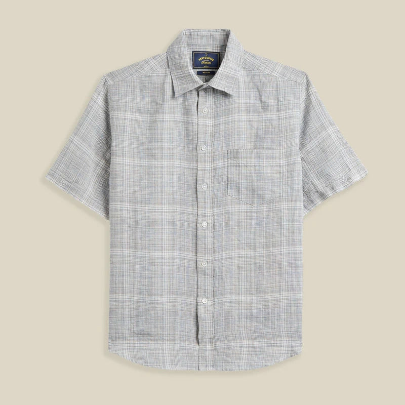 Portuguese Flannel Gem Linen Check Shirt