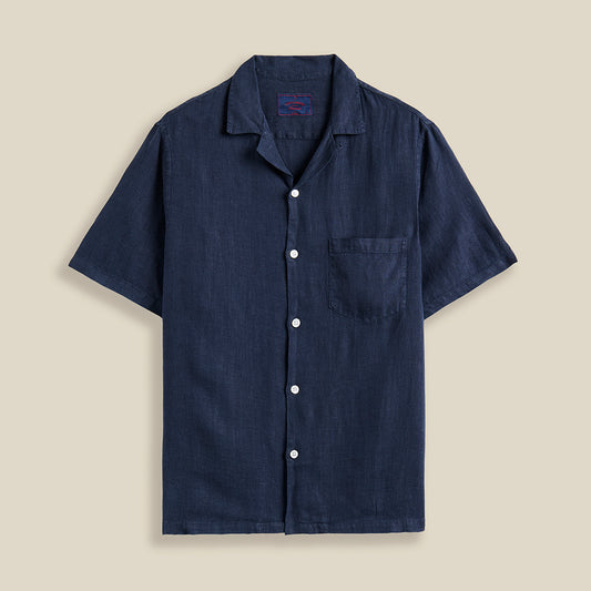 Portuguese Flannel Linen Camp Collar Shirt