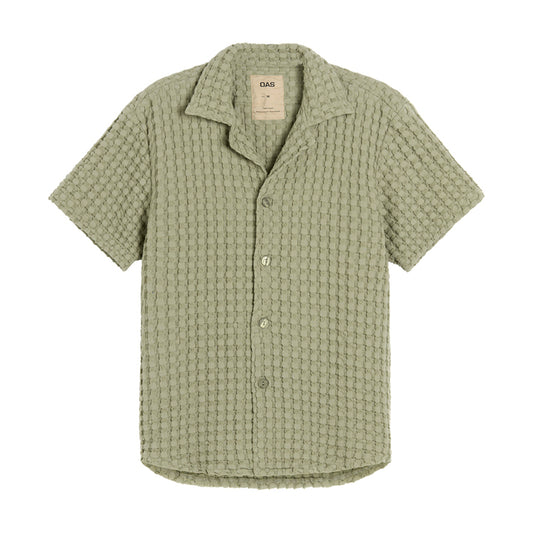 OAS Dusty Green Cuba Waffle Shirt