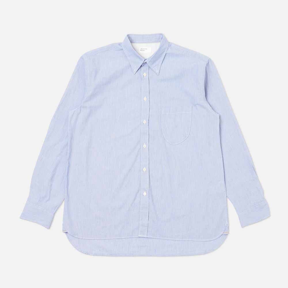 Universal Works Blue Classic Stripe Lazy Day Shirt