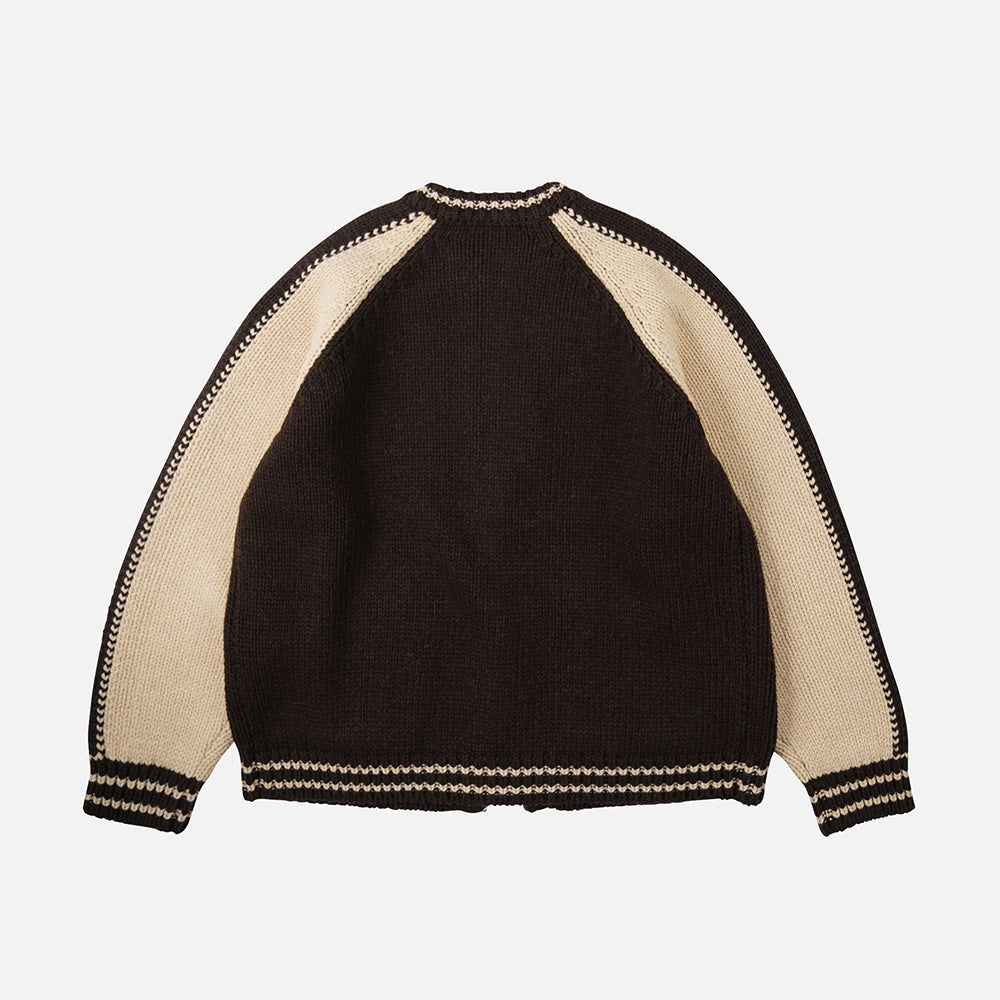 FrizmWORKS Wool Varsity Zip Up Cardigan